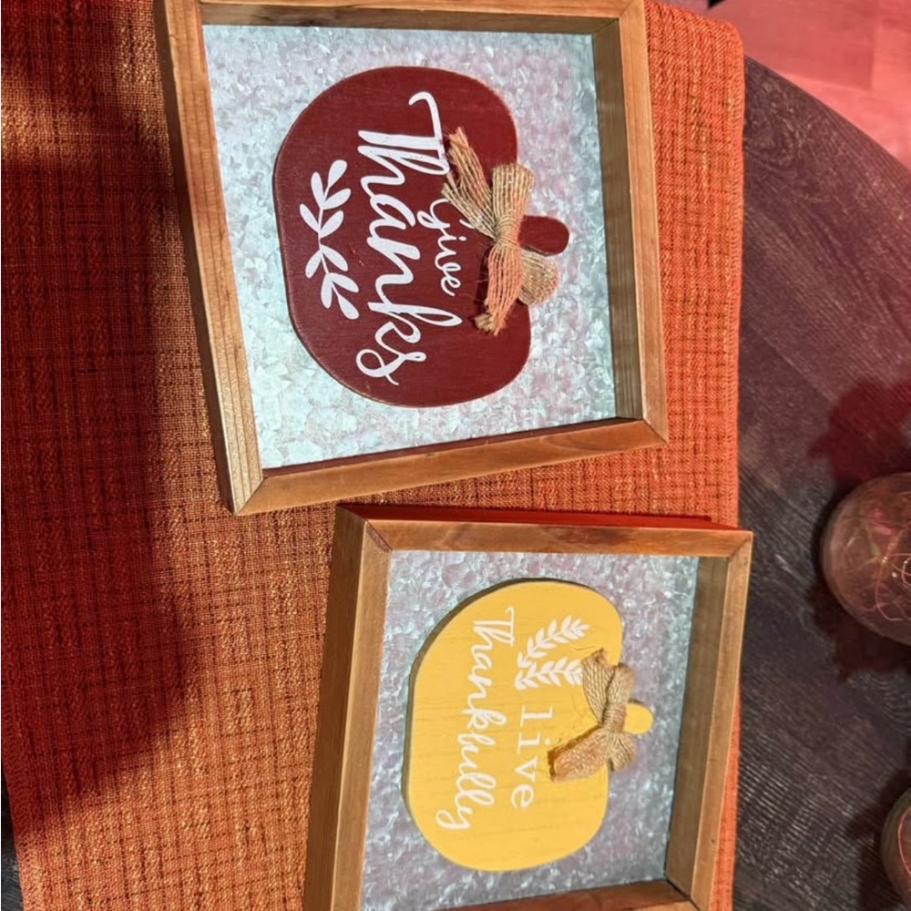 Rustic Red and Yellow Framed Wall Accents